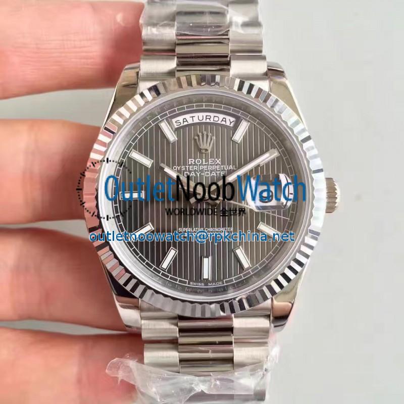 Replica Rolex Day-Date 40 228239 N Stainless Steel Anthracite Dial Swiss 3255