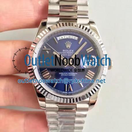 Replica Rolex Day-Date 40 228239 N Stainless Steel Blue Dial Swiss 3255