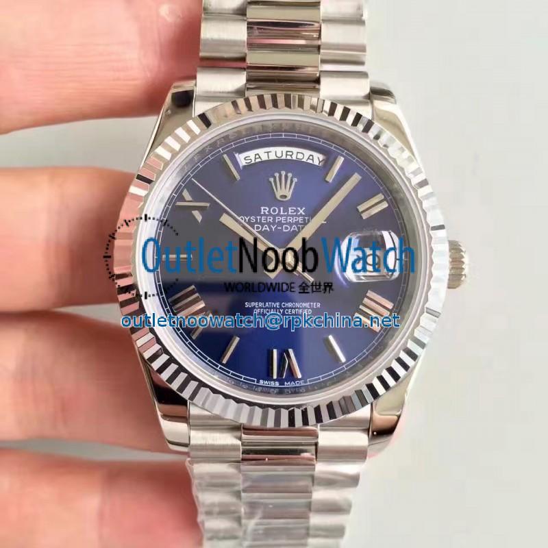 Replica Rolex Day-Date 40 228239 N Stainless Steel Blue Dial Swiss 3255