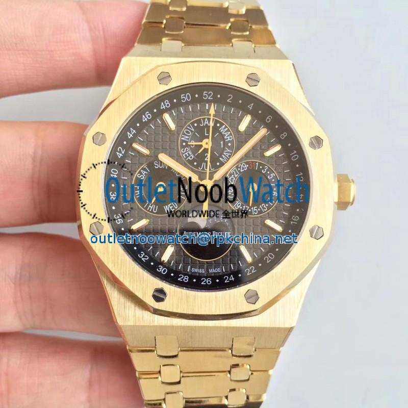 Replica Audemars Piguet Royal Oak Perpetual Calendar 41MM 26574BA.OO.1220BA.01 BF Yellow Gold Black Dial Swiss 5134