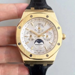 Replica Audemars Piguet Royal Oak Perpetual Calendar 41MM 26574BA.OO.1220BA.01 BF Yellow Gold Silver Dial Swiss 5134