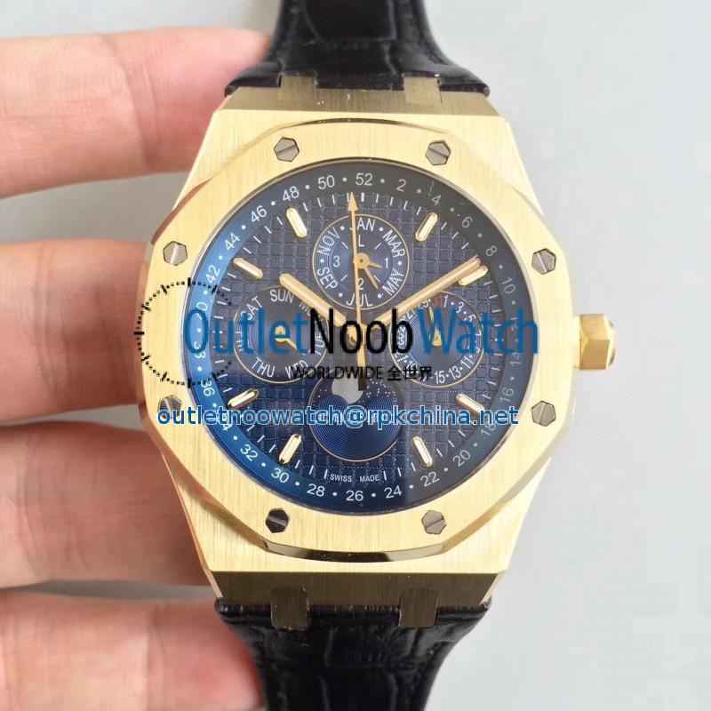 Replica Audemars Piguet Royal Oak Perpetual Calendar 41MM 26574BA.OO.1220BA.01 BF Yellow Gold Blue Dial Swiss 5134