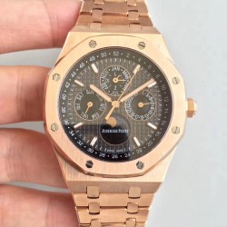 Replica Audemars Piguet Royal Oak Perpetual Calendar 41MM 26574OR.OO.1220OR.01 BF Rose Gold Black Dial Swiss 5134