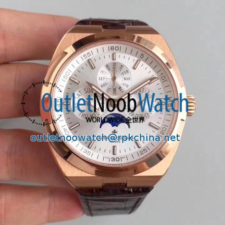 Replica Vacheron Constantin Overseas Ultra Thin Perpetual Calendar 4300V/120G-B102 BF Rose Gold Silver Dial Swiss 1120 QP