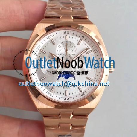 Replica Vacheron Constantin Overseas Ultra Thin Perpetual Calendar 4300V/120G-B102 BF Rose Gold Silver Dial Swiss 1120 QP