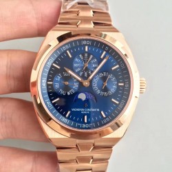 Replica Vacheron Constantin Overseas Ultra Thin Perpetual Calendar 4300V/120G-B102 BF Rose Gold Blue Dial Swiss 1120 QP