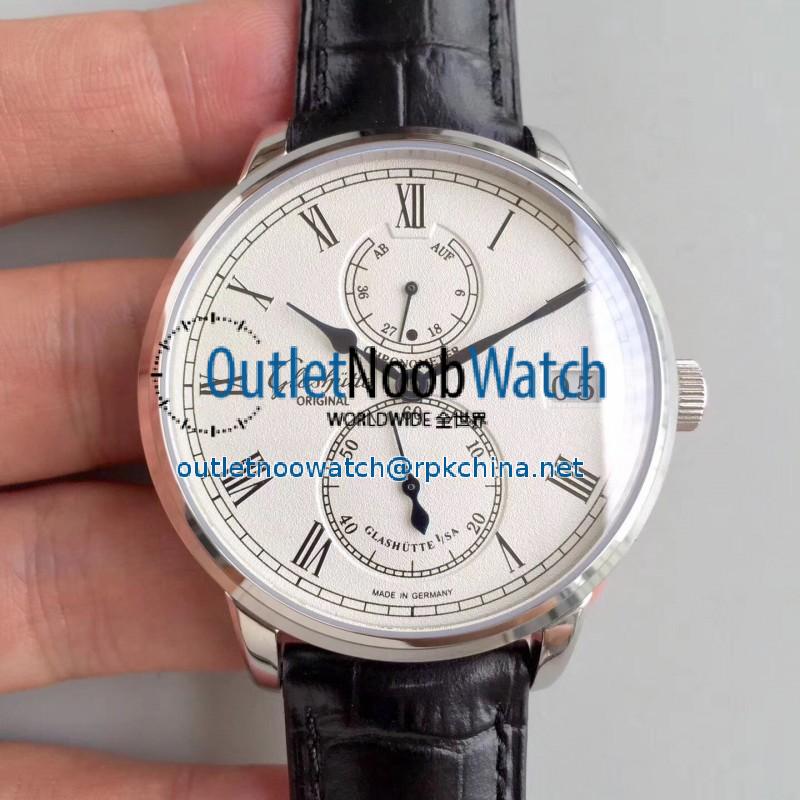 Replica Glashutte Original Senator Chronometer 1-58-01-01-04-04 N Stainless Steel Silver Dial Swiss 58-01