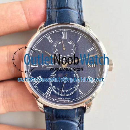 Replica Glashutte Original Senator Chronometer 1-58-01-05-34-30 N Stainless Steel Blue Dial Swiss 58-01