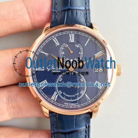 Replica Glashutte Original Senator Chronometer 1-58-01-01-01-04 N Rose Gold Blue Dial Swiss 58-01