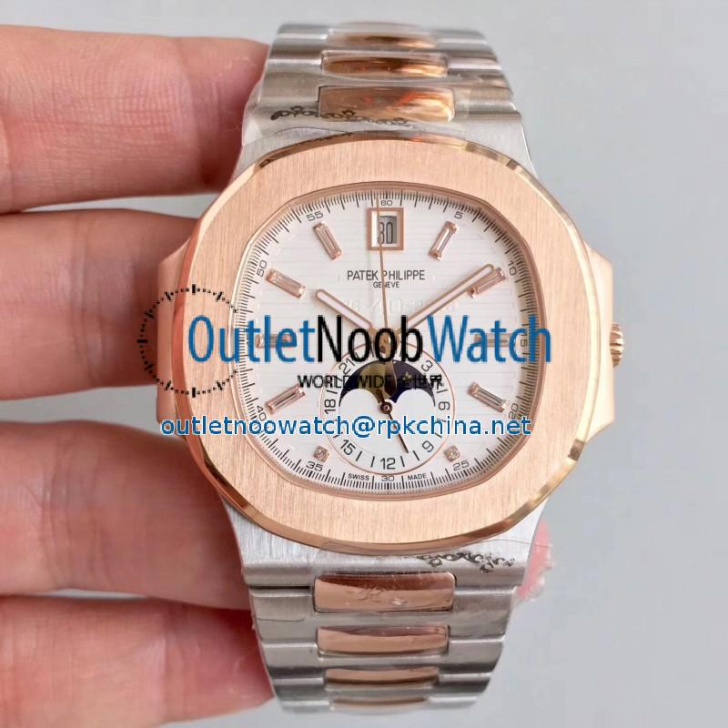 Replica Patek Philippe Nautilus 5726/1A-001 N Rose Gold & Stainless Steel White Dial Swiss 324 S QA LU 24H/303