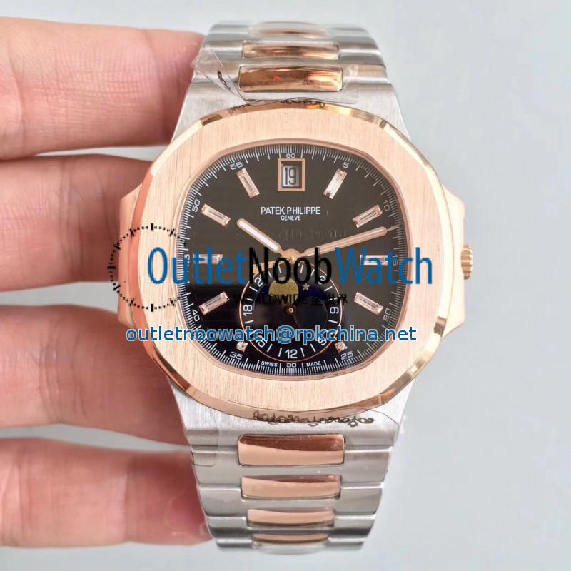 Replica Patek Philippe Nautilus 5726/1A-001 N Rose Gold & Stainless Steel Black Dial Swiss 324 S QA LU 24H/303