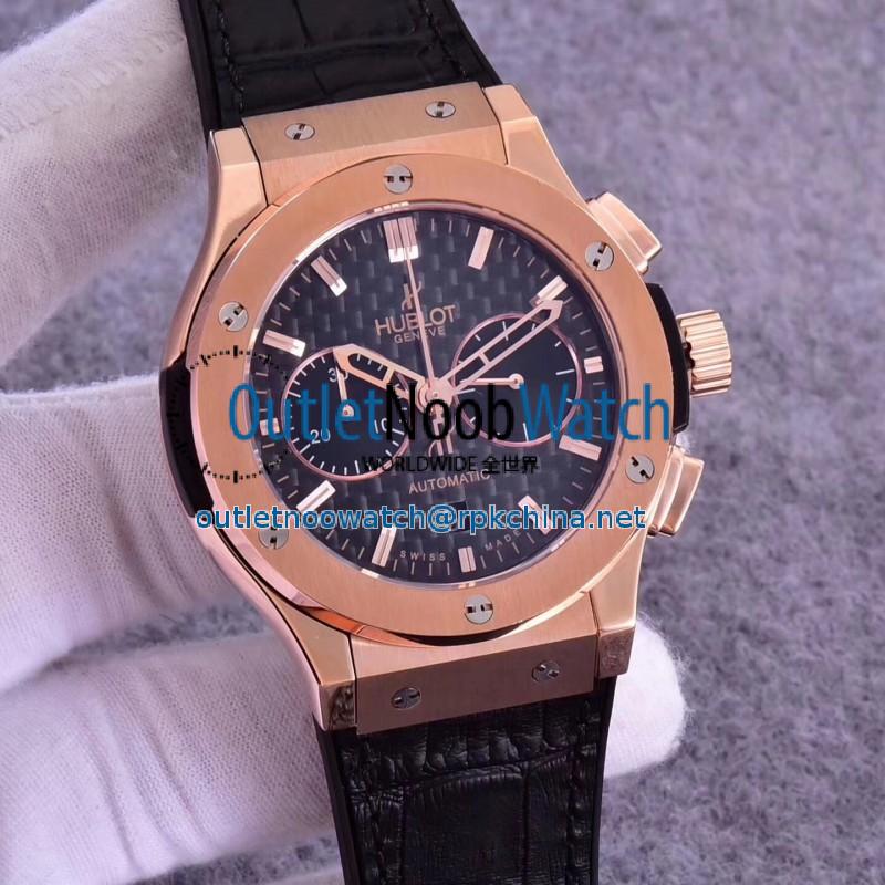 Replica Hublot Classic Fusion Chronograph King Gold 521.OX.1181.LR HBB V6 Rose Gold Carbon Fiber Dial Swiss 7750