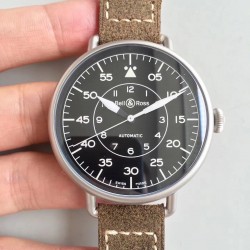 Replica Bell & Ross Vintage Military BRWW192-MIL/SCA BR Stainless Steel Black Dial M9015