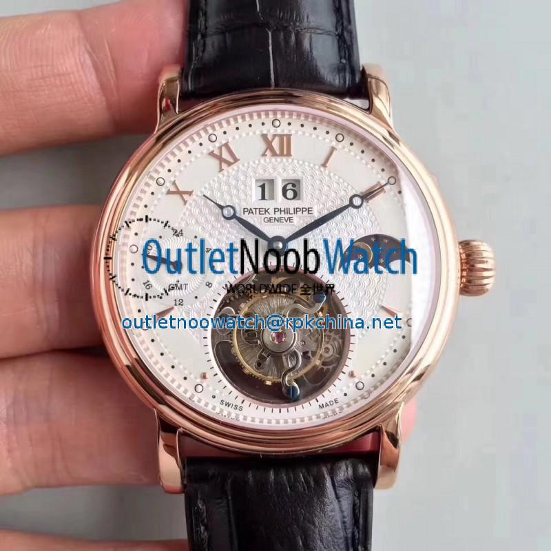 Replica Patek Philippe Grand Complication Tourbillon N Rose Gold White Dial Swiss Tourbillon