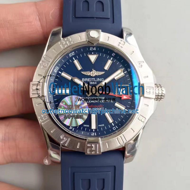 Replica Breitling Avenger II GMT A3239011/BC35/170A GF Stainless Steel Blue Dial Swiss 2836-2