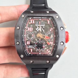 Replica Richard Mille RM011-FM Felipe Massa Flyback Dubai Chronograph KV PVD Black & Red Skeleton Dial Swiss 7750