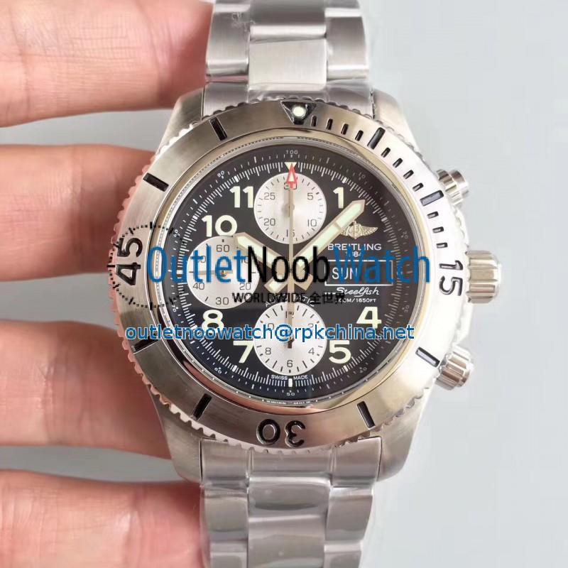 Replica Breitling Superocean Chronograph Steelfish A13341C3/BD19/162A GF Stainless Steel Black Dial Swiss 7750