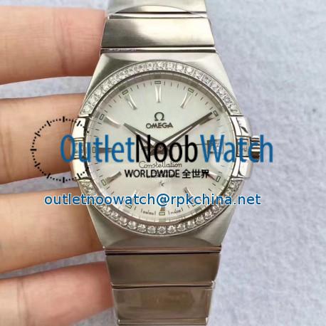 Replica Omega Constellation 123.55.38.20.99.001 38MM SSS Stainless Steel & Diamonds Silver Dial Swiss 8500