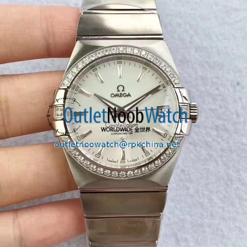 Replica Omega Constellation 123.55.38.20.99.001 38MM SSS Stainless Steel & Diamonds Silver Dial Swiss 8500