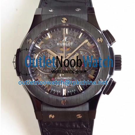 Replica Hublot Classic Fusion Aerofusion Chronograph Black Magic 525.CM.0170.RX HBB V6 Ceramic Black Skeleton Dial Swiss 7750