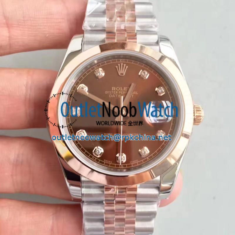 Replica Rolex Datejust II 116333 41MM N Stainless Steel & Rose Gold Chocolate Dial Swiss 3235