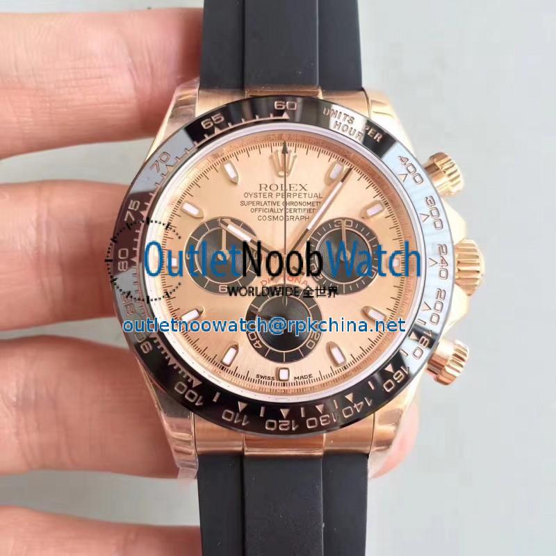 Replica Rolex Daytona Cosmograph 116515LN N Rose Gold Rose Gold Dial Swiss 7750 Run 6@SEC