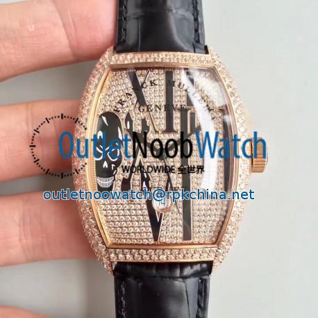 Replica Franck Muller Tenor Curvex Gothic Arrange 8880 SCDT GOTH DCD FM Rose Gold & Diamonds Diamond Dial Swiss 2824-2