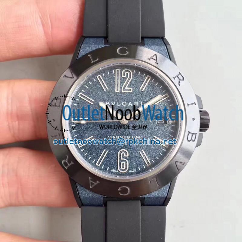 Replica Bvlgari Diagono Magnesium 102364 GF PVD Blue Dial M9015