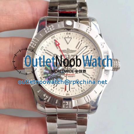 Replica Breitling Avenger II GMT A329G78PSS GF Stainless Steel White Dial Swiss 2836-2