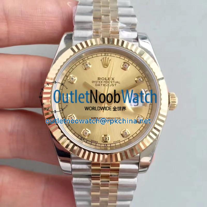 Replica Rolex Datejust II 116333 41MM EW Stainless Steel & Yellow Gold Champagne Dial Swiss 3136