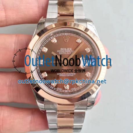 Replica Rolex Datejust II 116333 41MM EW Stainless Steel & Rose Gold Chocolate Dial Swiss 3136