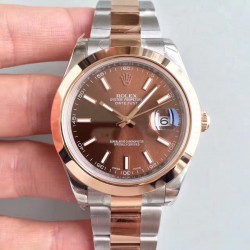 Replica Rolex Datejust II 116333 41MM EW Stainless Steel & Rose Gold Chocolate Dial Swiss 3136