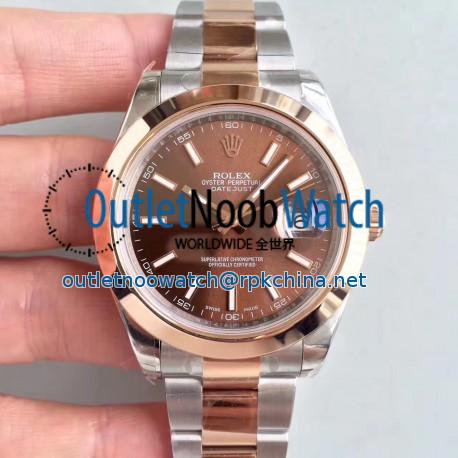 Replica Rolex Datejust II 116333 41MM EW Stainless Steel & Rose Gold Chocolate Dial Swiss 3136