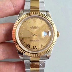 Replica Rolex Datejust II 116333 41MM EW Stainless Steel & Yellow Gold Champagne Dial Swiss 3136