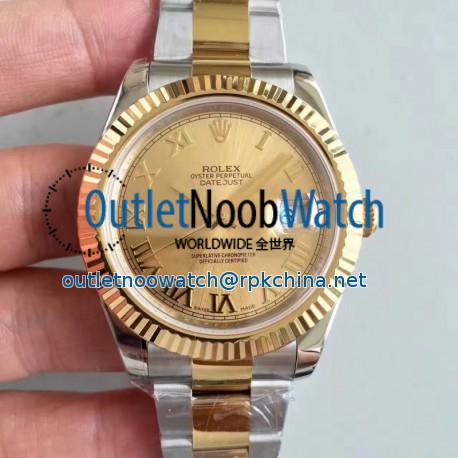 Replica Rolex Datejust II 116333 41MM EW Stainless Steel & Yellow Gold Champagne Dial Swiss 3136