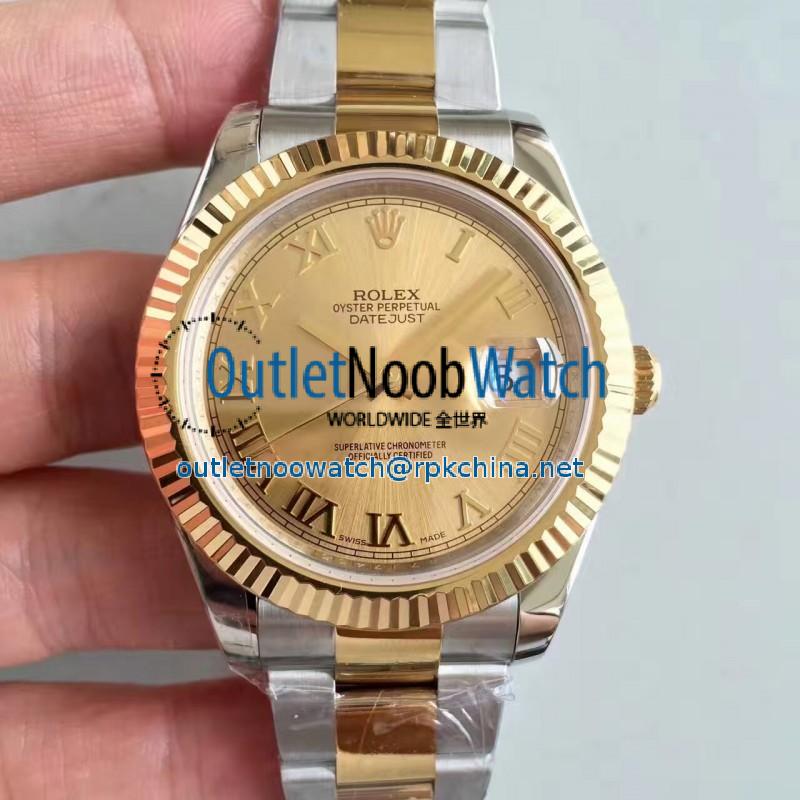 Replica Rolex Datejust II 116333 41MM EW Stainless Steel & Yellow Gold Champagne Dial Swiss 3136