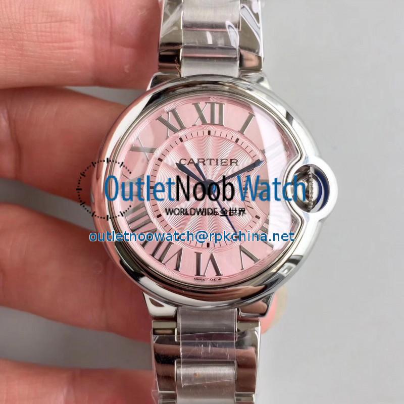 Replica Ballon Bleu De Cartier 33MM W6920100 TW Stainless Steel Pink Dial Seiko NH05A