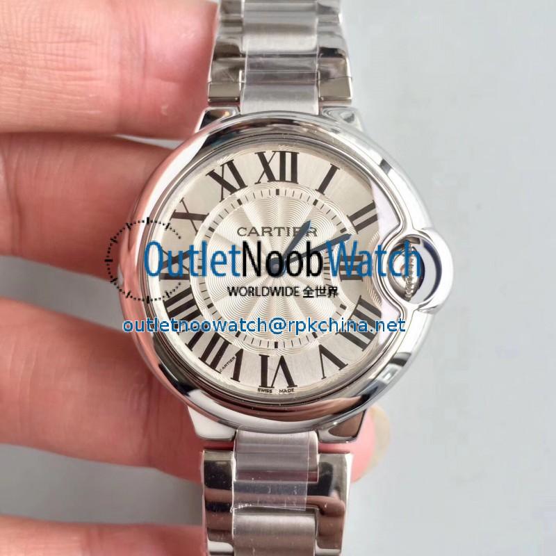 Replica Ballon Bleu De Cartier 33MM W6920084 TW Stainless Steel Silver Dial Swiss Ronda Quartz