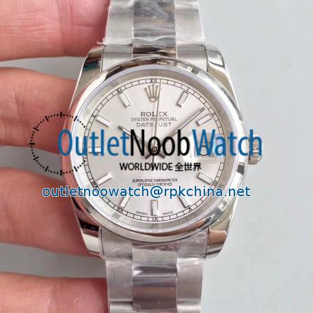 Replica Rolex Datejust 36MM 116234 MIT Stainless Steel 904L Rhodium Dial Swiss 3135