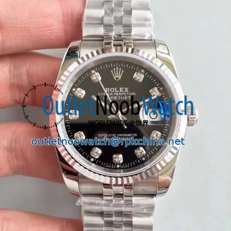 Replica Rolex Datejust 36MM 116234 MIT Stainless Steel 904L Black Dial Swiss 3135