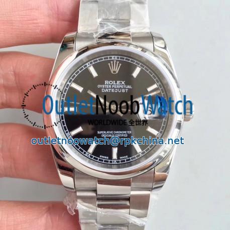 Replica Rolex Datejust 36MM 116234 MIT Stainless Steel 904L Black Dial Swiss 3135