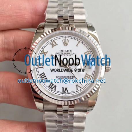 Replica Rolex Datejust 36MM 116234 MIT Stainless Steel 904L White Dial Swiss 3135