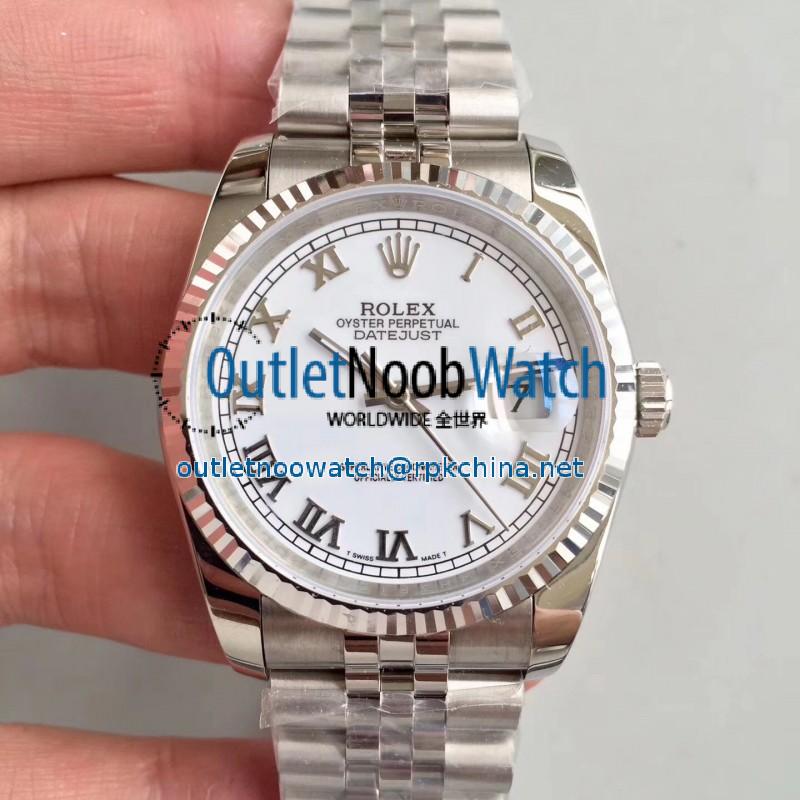 Replica Rolex Datejust 36MM 116234 MIT Stainless Steel 904L White Dial Swiss 3135