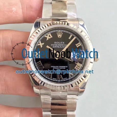 Replica Rolex Datejust 36MM 116234 AR Stainless Steel 904L Black Dial Swiss 3135