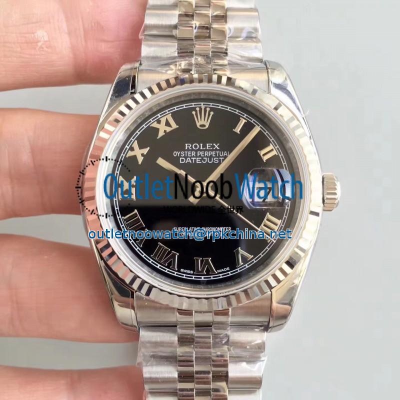 Replica Rolex Datejust 36MM 116234 AR Stainless Steel 904L Black Dial Swiss 3135