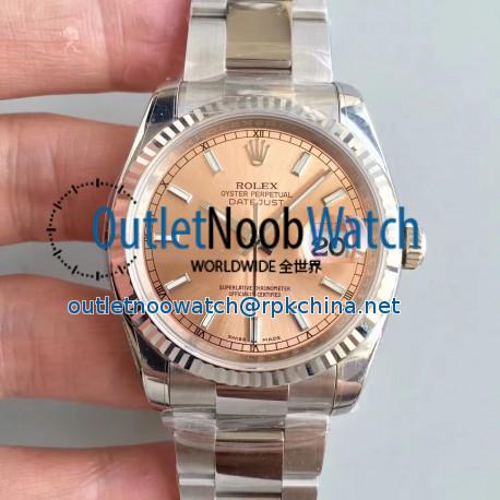 Replica Rolex Datejust 36MM 116234 AR Stainless Steel 904L Rose Gold Dial Swiss 3135