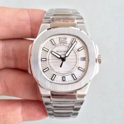 Replica Patek Philippe Nautilus Ladies 7011/1G-001 JJ Stainless Steel Silver Dial Swiss Quartz E23-250 S C