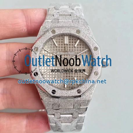 Replica Audemars Piguet Royal Oak Frosted Gold 37MM 15454 JH Stainless Steel Grey Dial Swiss 3120