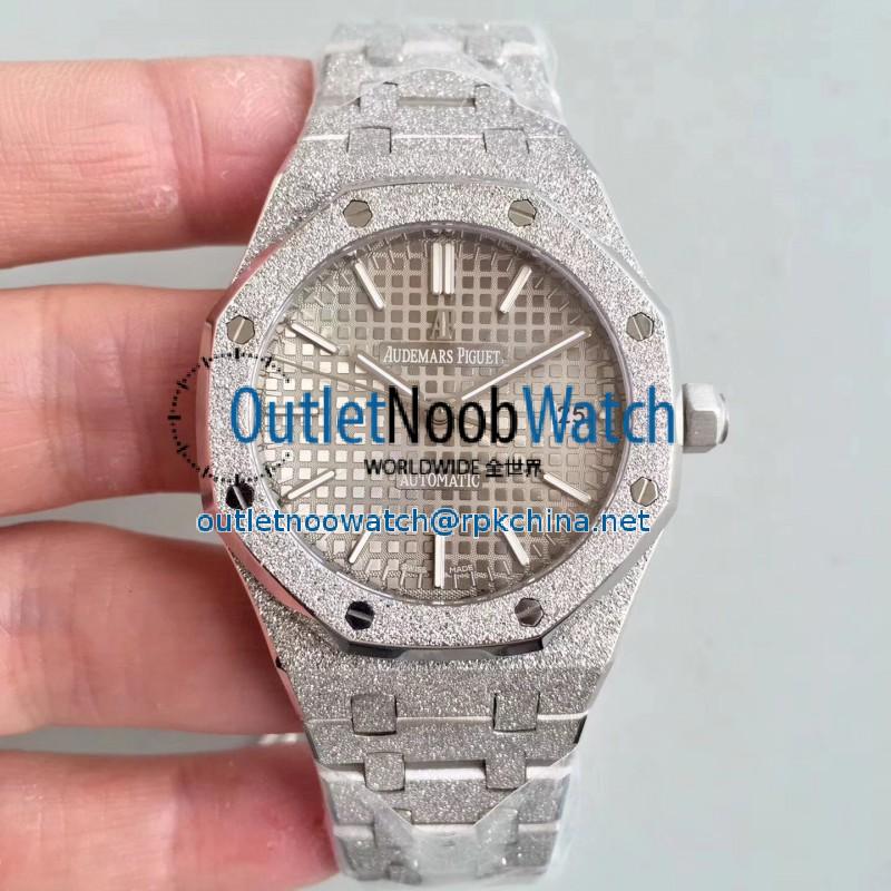 Replica Audemars Piguet Royal Oak Frosted Gold 37MM 15454 JH Stainless Steel Grey Dial Swiss 3120