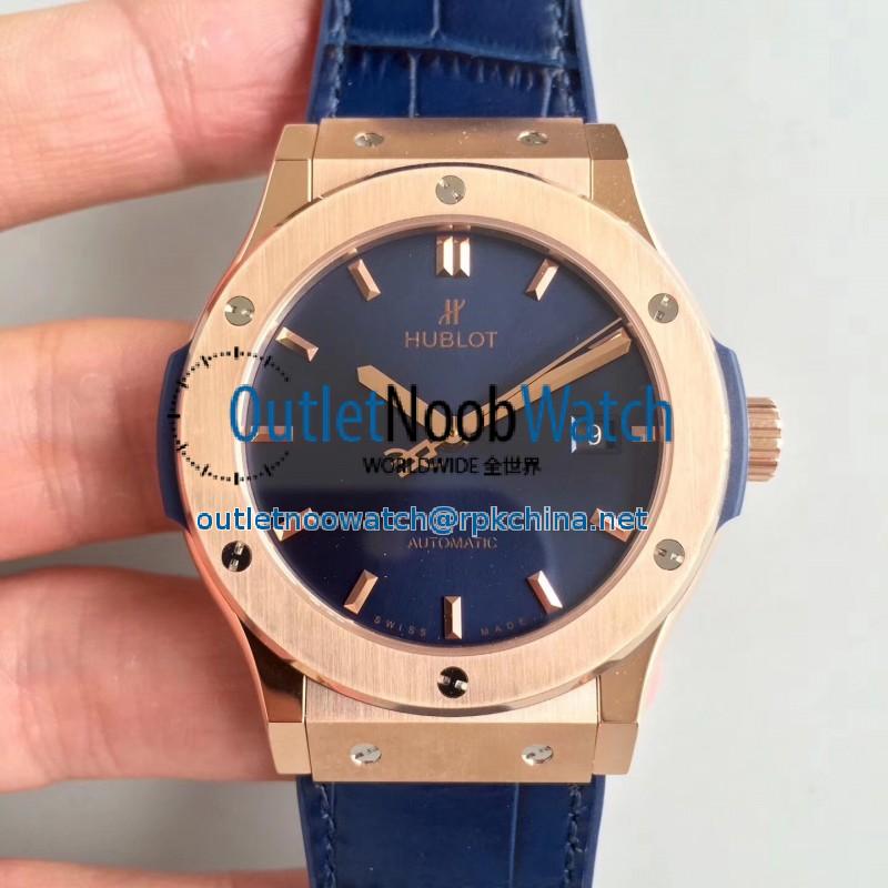 Replica Hublot Classic Fusion Blue King Gold 511.OX.7180.LR JJ Rose Gold Blue Dial Swiss HUB1112